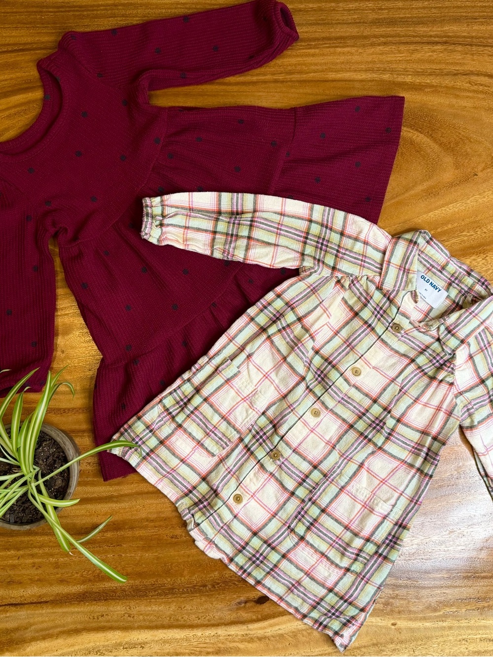 Old Navy + Cat & Jack | Girls Fall Dress Bundle, 2T - Plaid & Burgundy